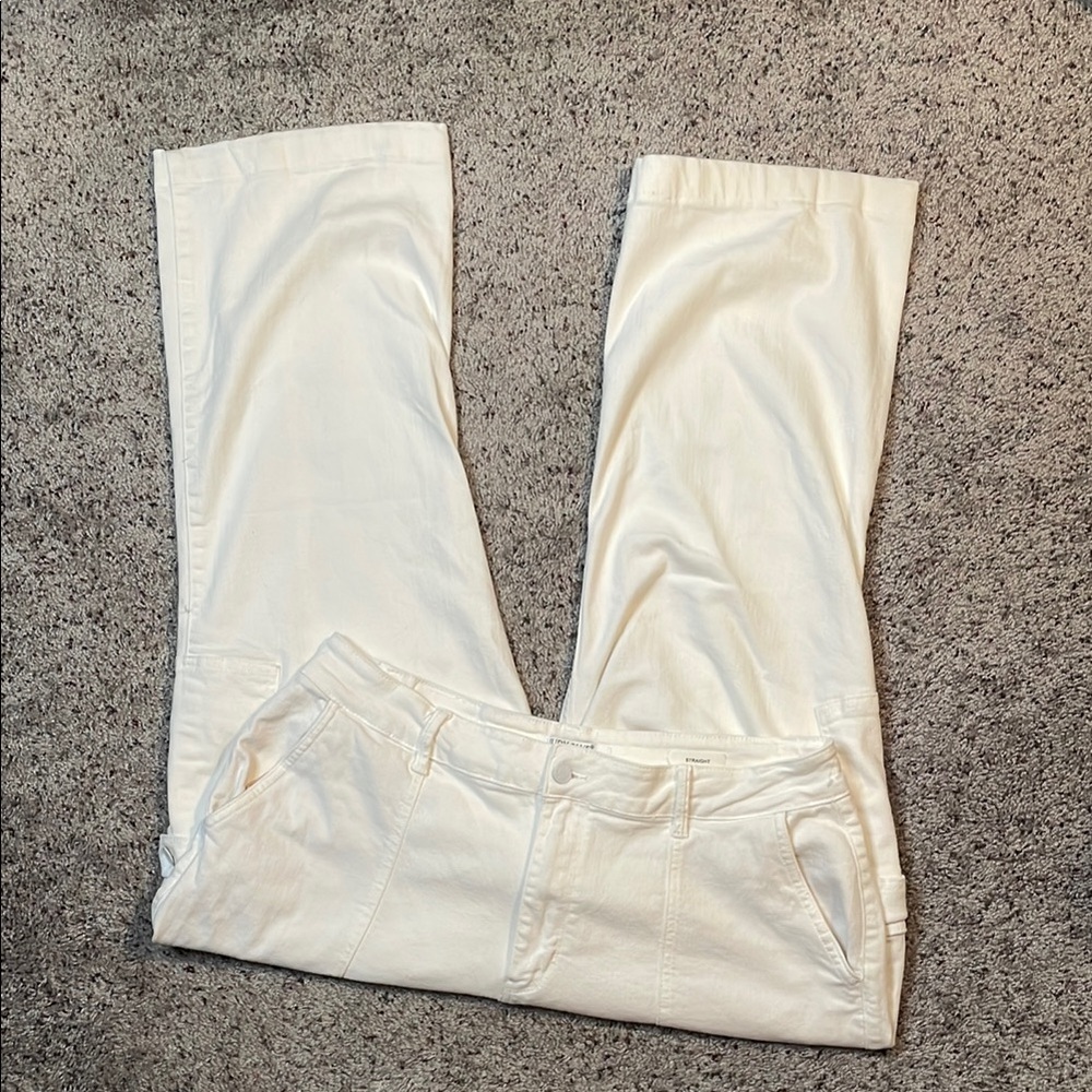 Judy Blue High Rise White Cargo Straight Leg Jean Size 20W